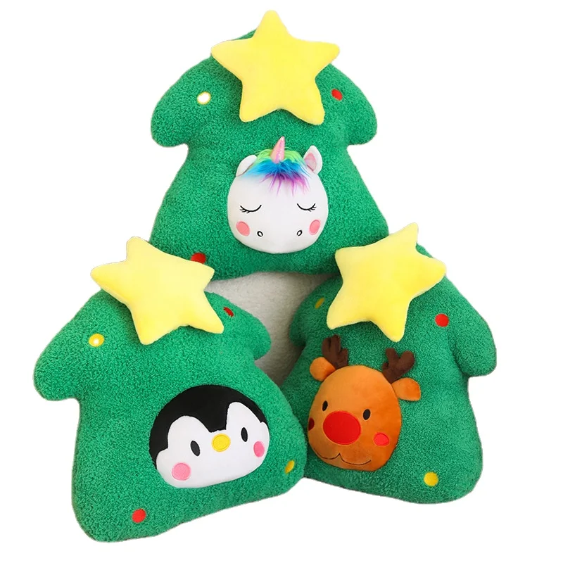 New Design Christmas Tree Apple Santa Claus Elk Snowman Christmas Dolls Perfect Pillow for children Gift Helloween