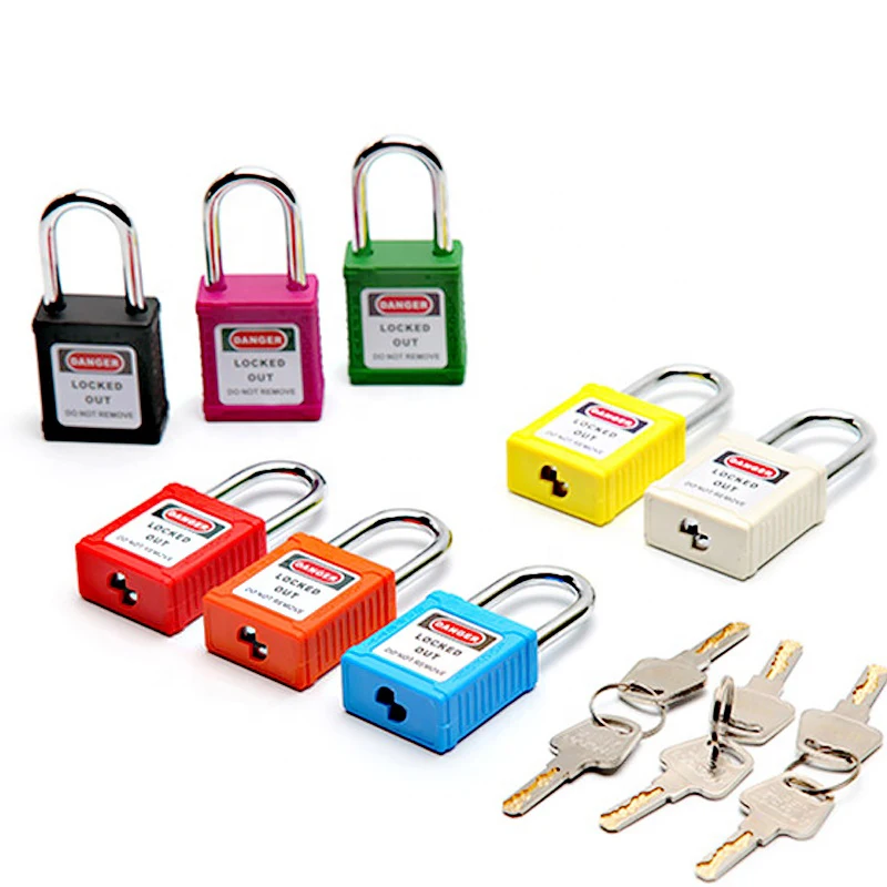 2022  38mm safety padlock with Master Keyed and steel shackle for Industrial lockout-tagout Custom laser coding and label