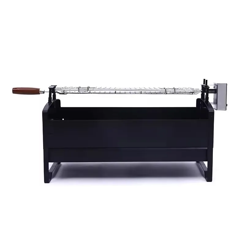 Rotary Electric BBQ Meat Stove Detachable Outdoor Barbecue Grill Stainless Steel Black Cold Rolled Steel Customized Packing 2pcs