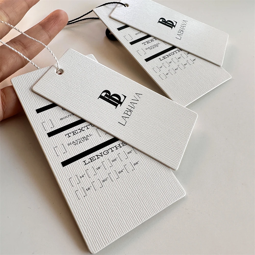 Hot Sale Custom Printing Hang Tags For Clothing Free Samples Fashion Texture Embossed Hangtag Garment Swing Tags With Logo