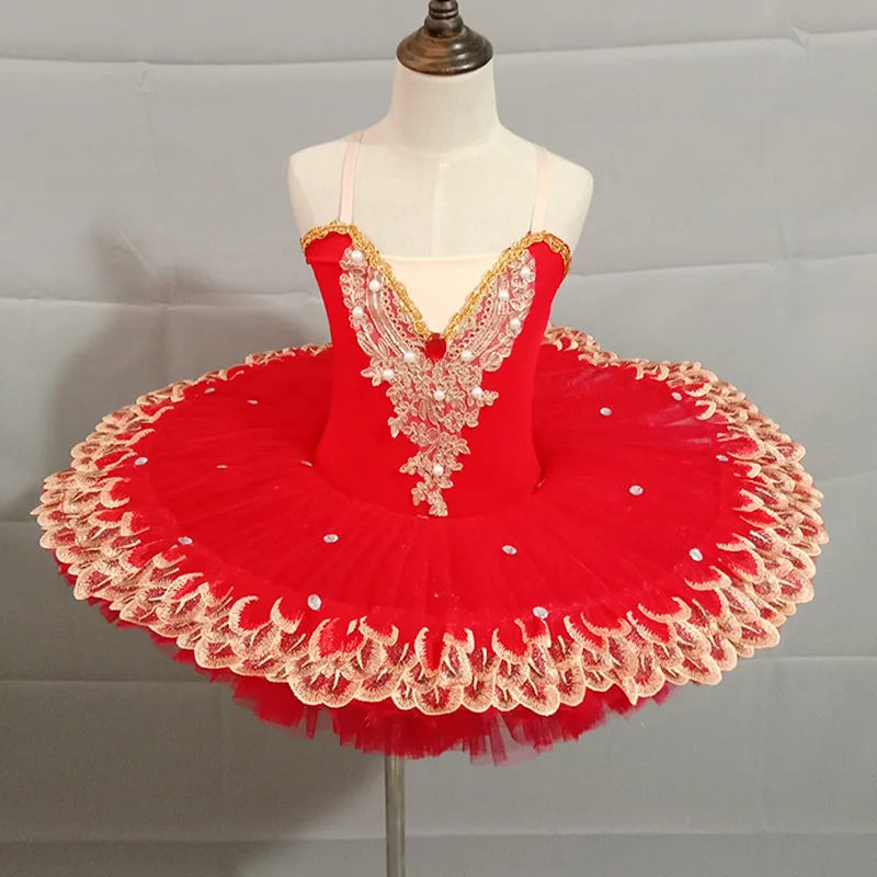 Girls Sparkle Lace Swan Lake Camisole Skirted Leotard Ballet Dress