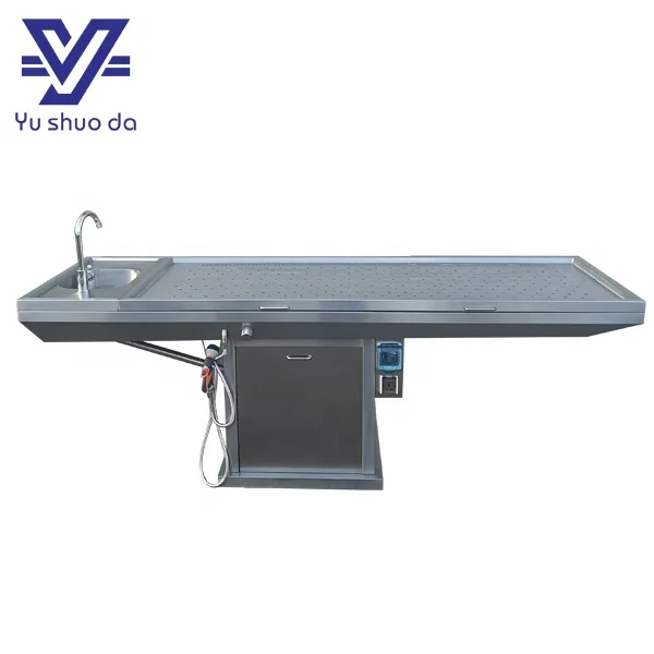 Humanized design customizable hospital furniture dead body autopsy table with faucet