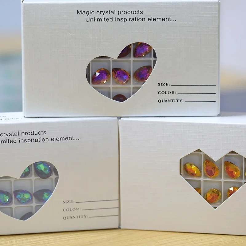 High Quality Multiple Size Crystal AB Color Drop Shape Glass Rhinestones For Accessories