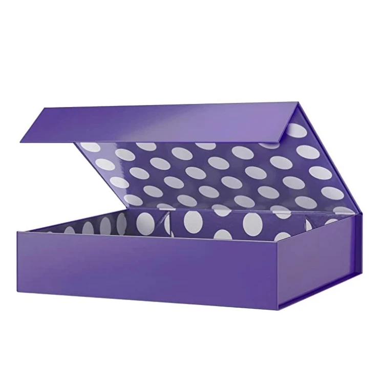 Большая подарочная коробка с крышкой, Подарочная коробка для рубашек, магнитная коробка для подарочной упаковки, глянцевый металлический дизайн в горошек внутри