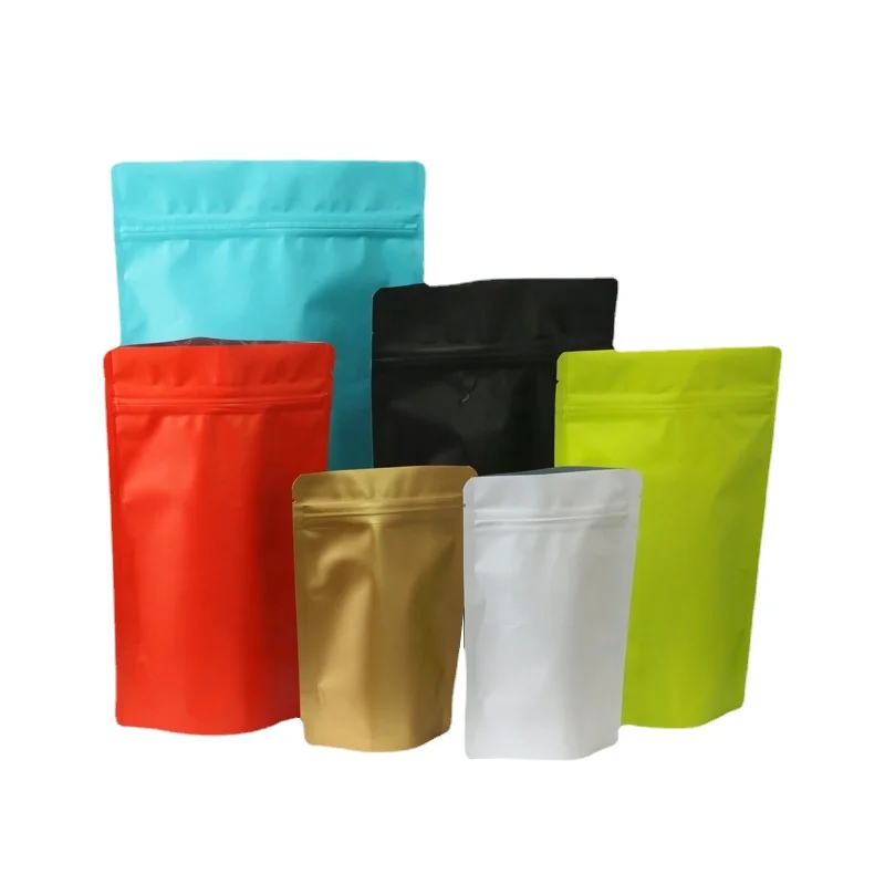 Custom print resealable matte black pink aluminum foil zip lock  sealed stand up zipper pouch bag for food package