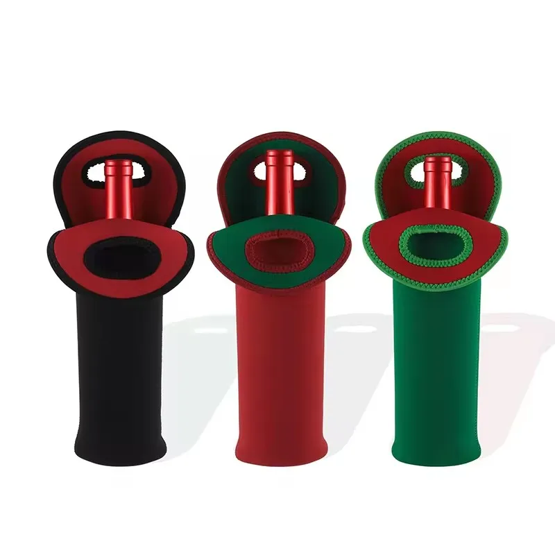 Customized Print Neoprene 750ml Single Champagne Wine Bottle Sleeve Portable Tote Carrying One Glass Wine Bottle Holder Carrier