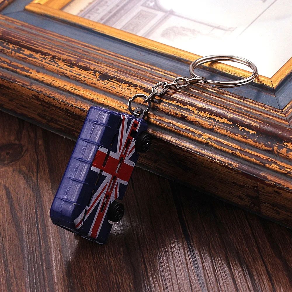Factory Direct London Bus Custom 3d Metal Keychain For Souvenir