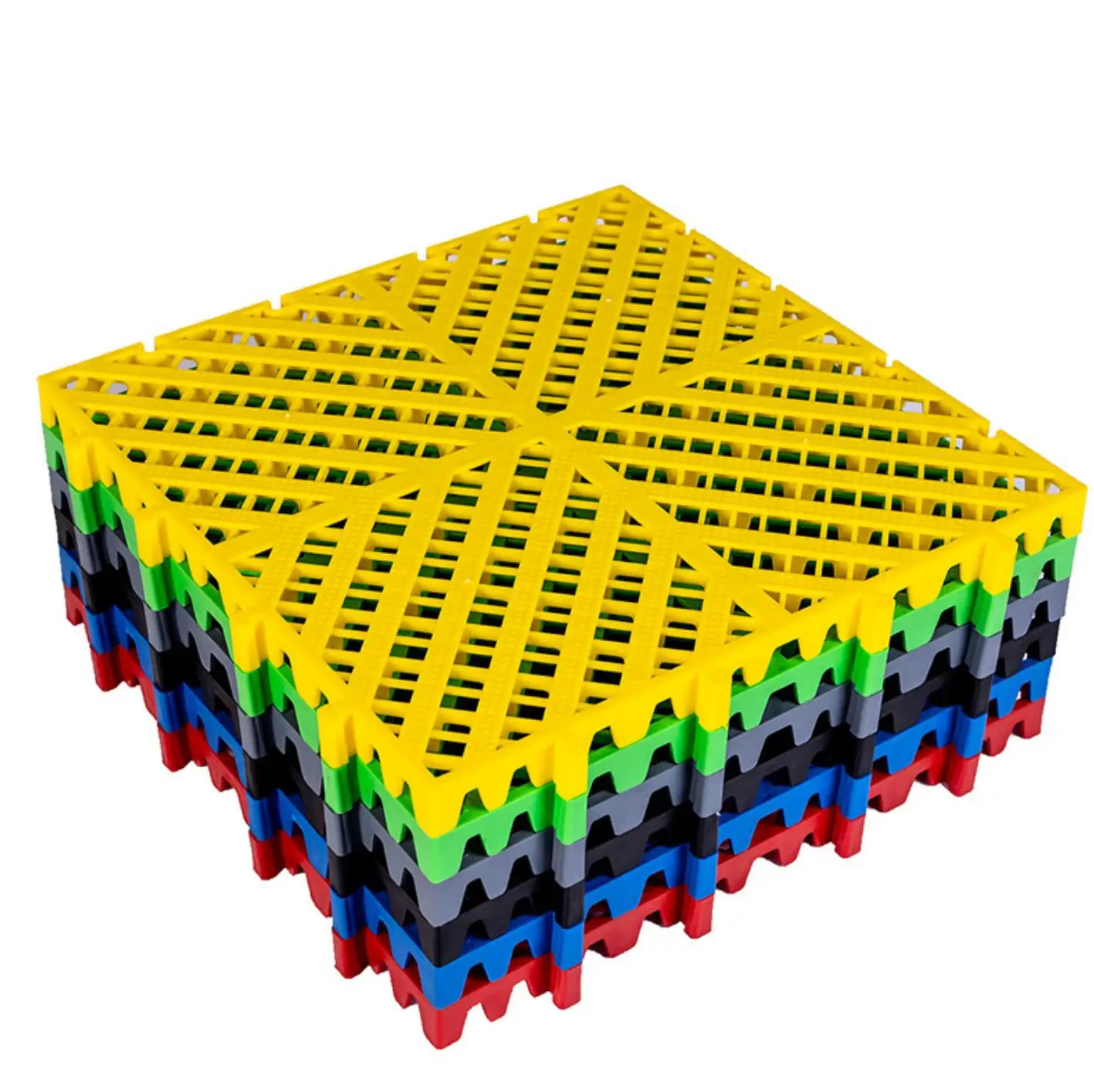40*40*2cm PP interlocking flooring Anti slip interlocking drainage garage floor tiles for outdoor car showroom