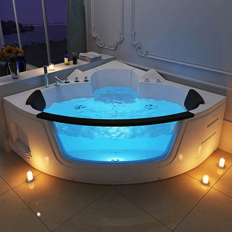 New Modern Acrylic Jakuzzi Indoor Bathtub Hydromassage Fibreglass Double Whirlpool Jaccuzi Spa Bathtub