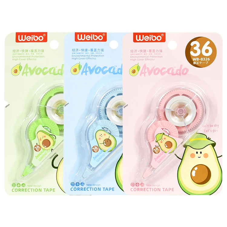 weibo Stationery cute cartoon Avocado 8 m length Correction Tape for students kids use