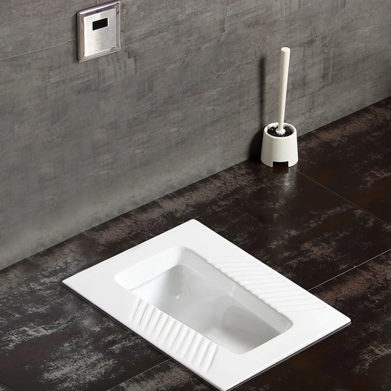 Bathroom Squat Toilet Set Porcelain Flushing Tank Household Engineering Squat Stool Orissa Pan Type Foot Valve Induction Toilet