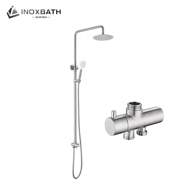 Bathroom Rain Shower Column System Cold Water Faucet Single Cold Taps Kits Shower Set