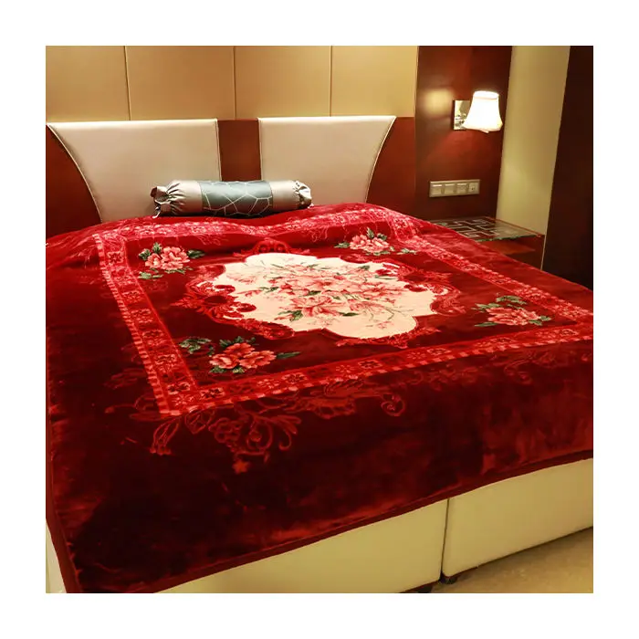 2 Ply Thickened Luxury Super Soft 100% Polyester Microfiber Fleece Oem Mink Wedding Throw Blanket Raschel Blanket