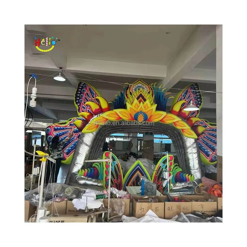 12m 16m custom large size inflatable dj booth stage cover concerts butterfly inflatable stage blow up dj club