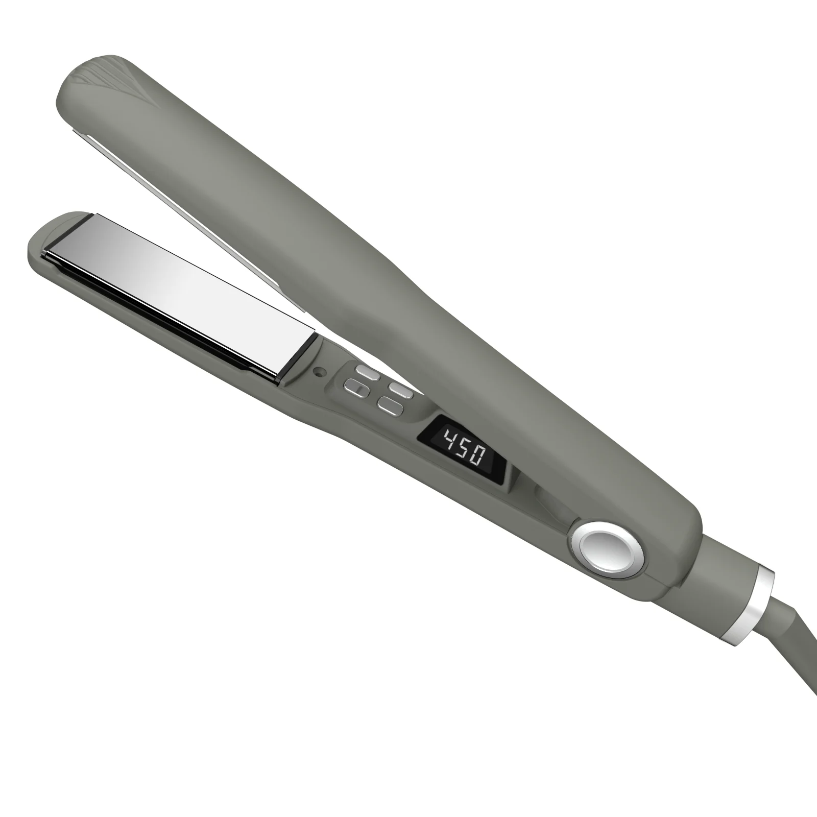 Ion titanium plates flat iron dual voltage LCD hair straightener with fast heating digital controls