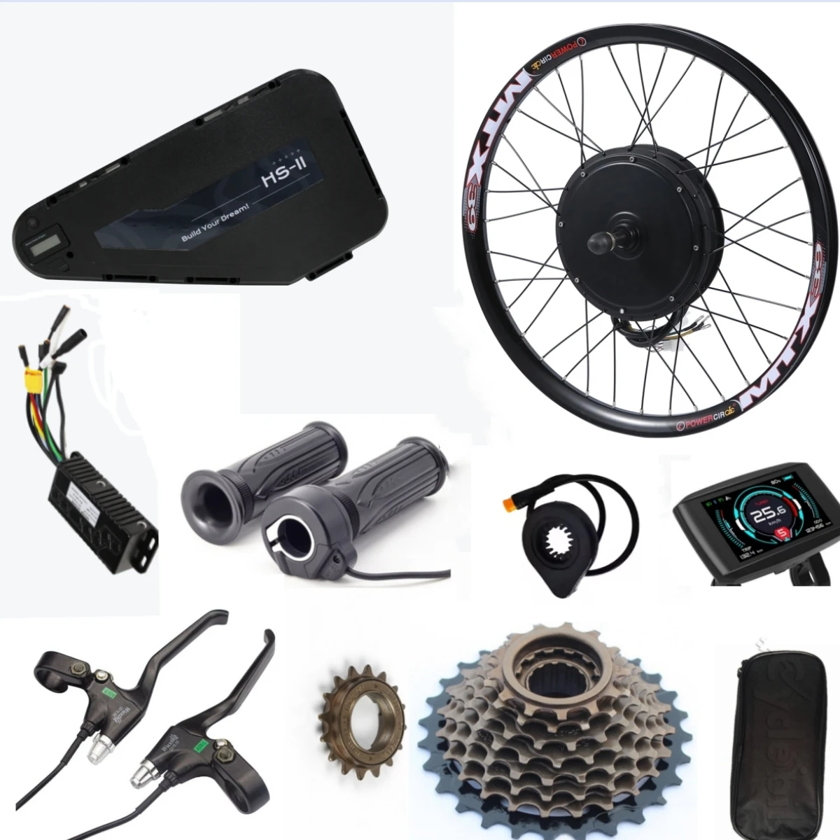 High performance 80km speed best sale 60v 2500w new design ebike conversion kit with triangle battery 20Ah
