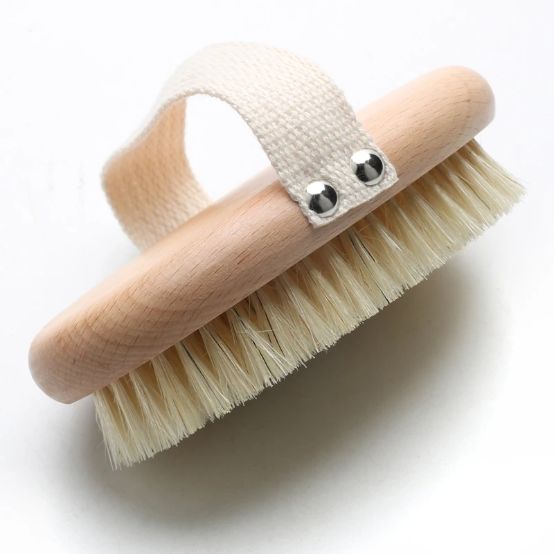 Abeis Oval Hand Hold Bath Brush Bamboo Wood Sisal Bath Shower Brush Massage Skin Bath Brush