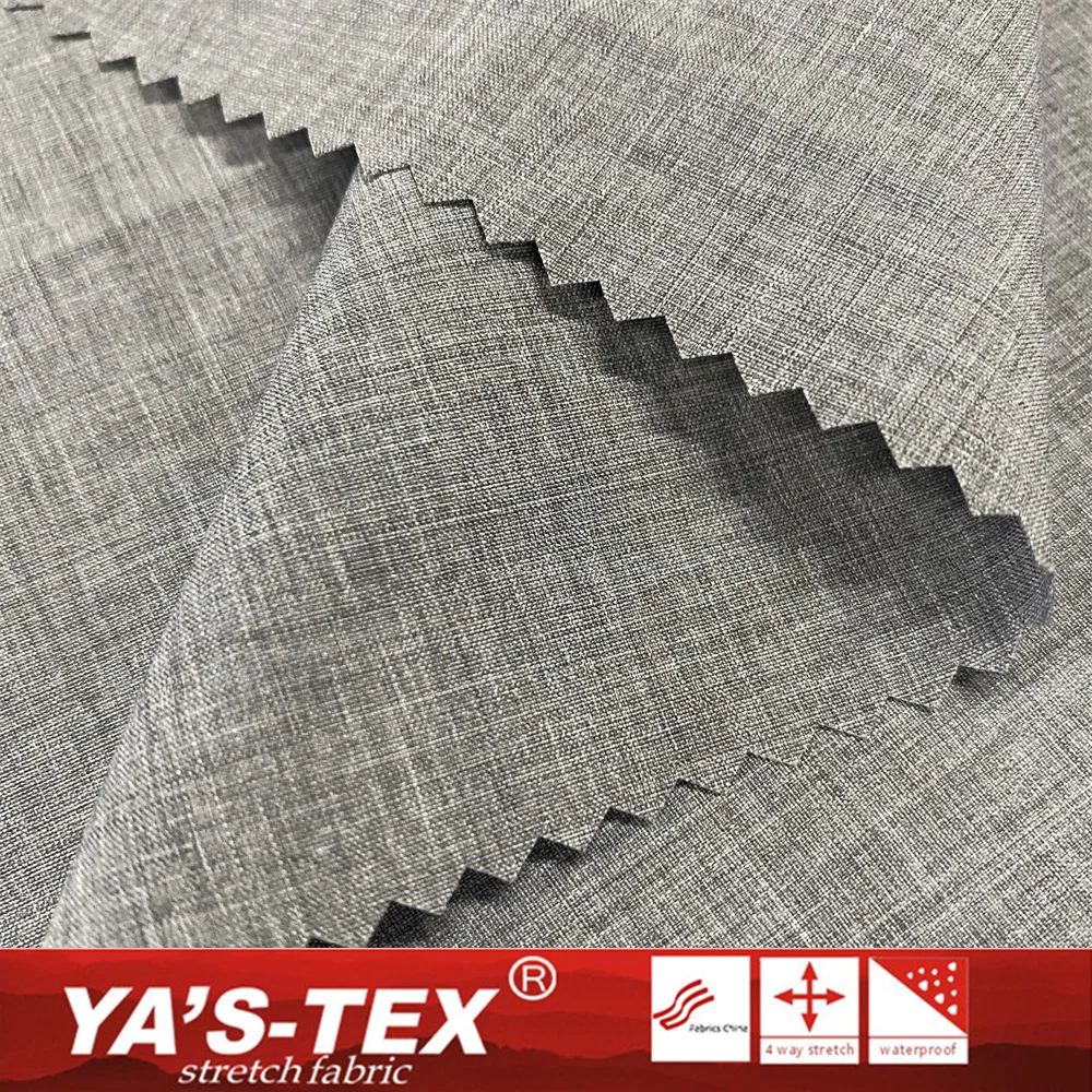 Recycled Yarn Polyester Spandex Woven Eco Friendly Sustainable Cationic Style Fabric for Garment