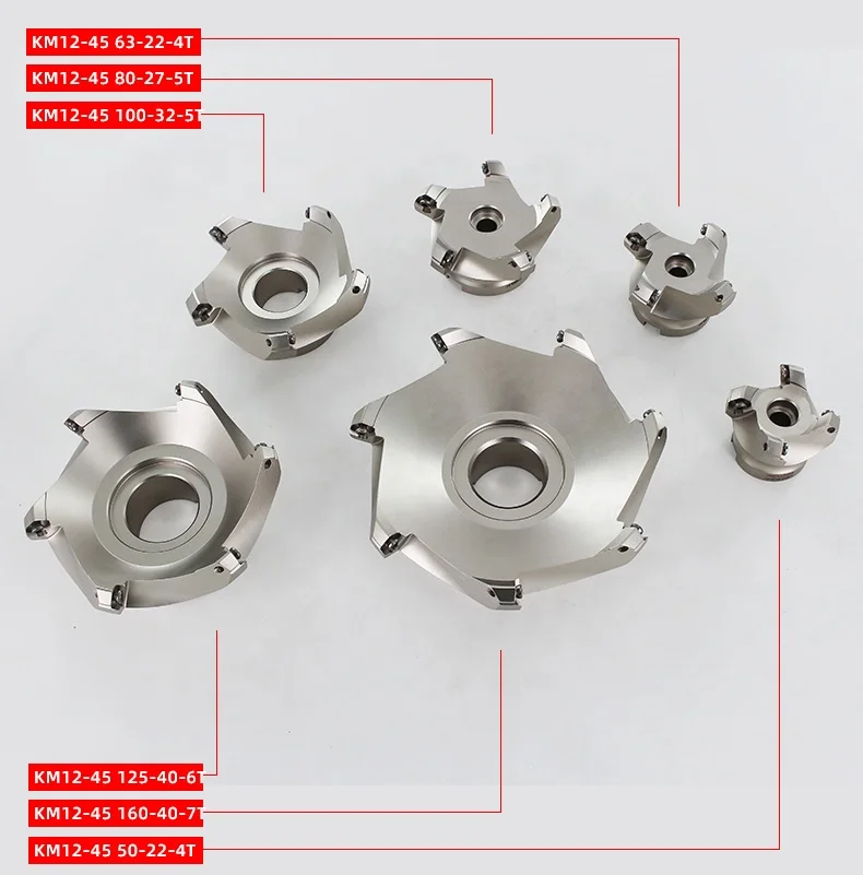 KM12-80/100/125/160/200/250 steel Milling cutter disc Round Indexable KM12 Face Milling Cutters  disc cutter For SEKT1204