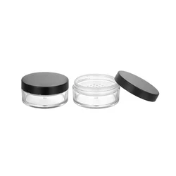 loose powder jar with sifter high quality cosmetic powder puff jar plastic face empty loose powder jar case