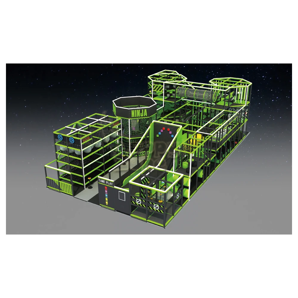 Newest Ninja Tag Interactive Arena Commercial Indoor playground Adrenaline Park Equipment with Obstacle Indoor Adventure Park