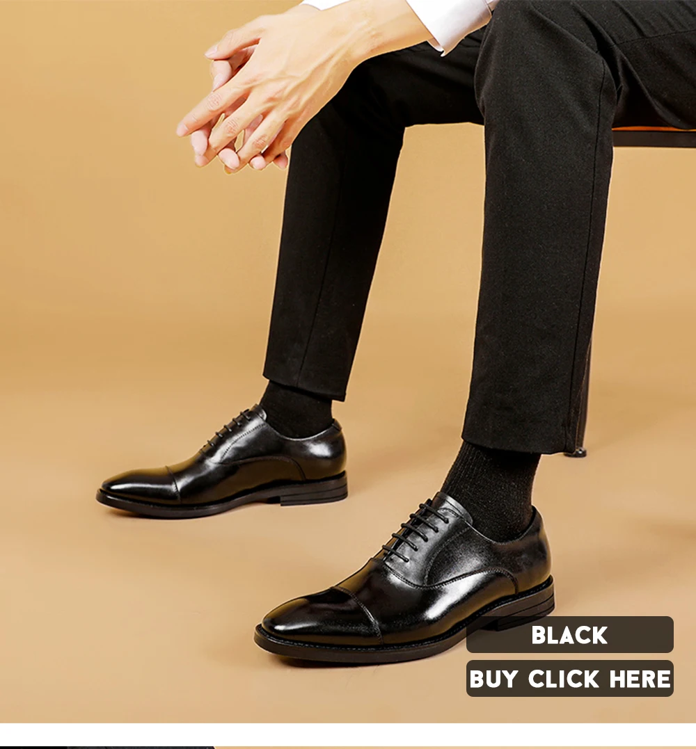 Elegant Business verified mans shoes supplier Genuine Cow Leather mens shoes office Chaussures Homme Fashion Wedding Shoes men