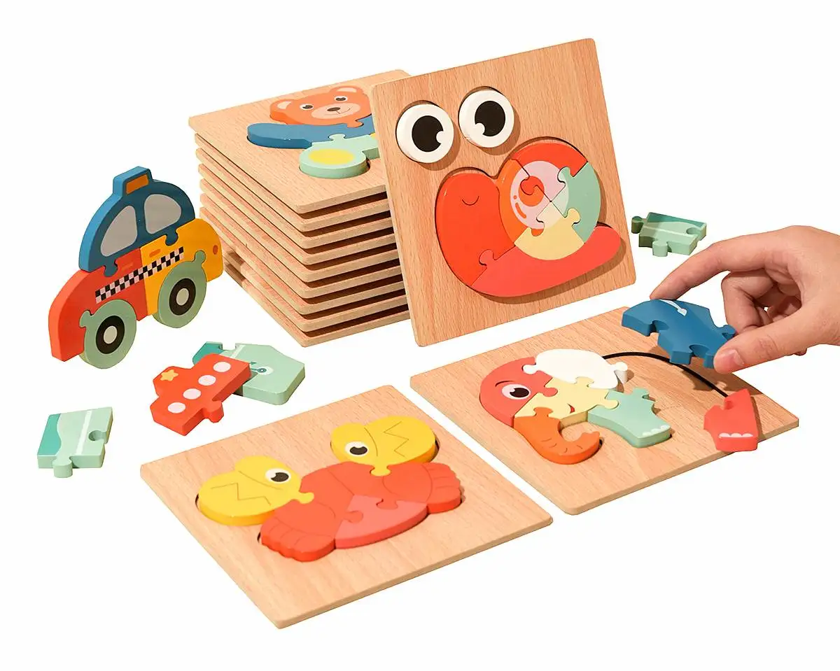 Hot-selling New Style Educational 3D Wooden Puzzle Building Blocks Game For Kids