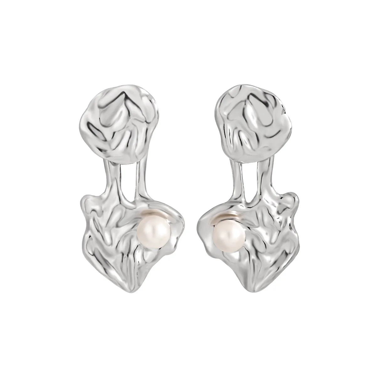 DEYIN 18k White Gold Pearl Earring 925 Sterling Silver Women Jewelry Strange Shapes Silver 925 Earring Fashion Style Wholesale