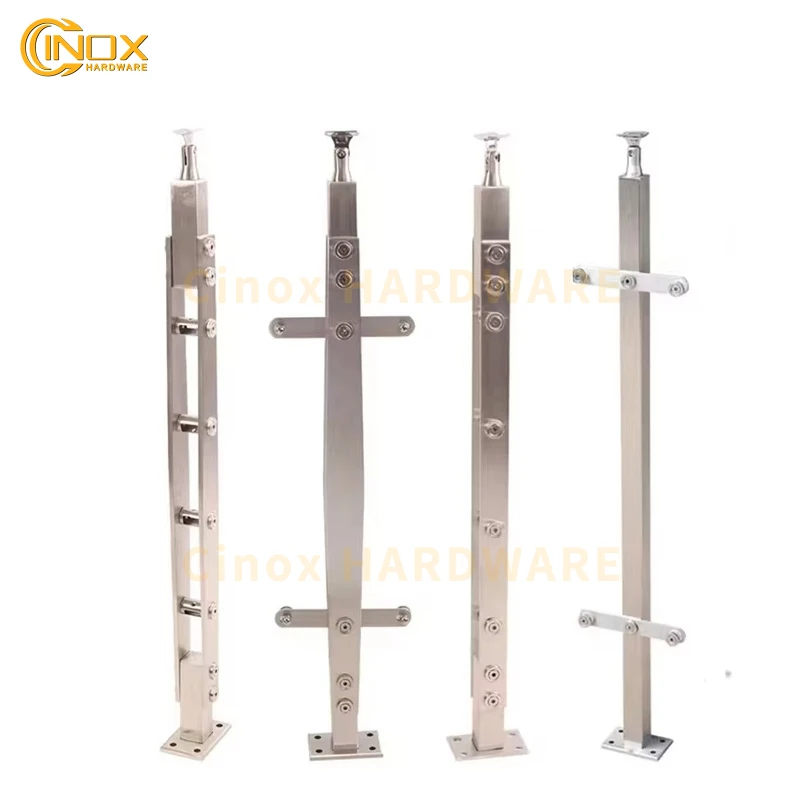 Glass Railing Staircase Balusters Column Pillar Balcony Balustrade Handrails Glass Stair Outdoor Railings Terrace Post Cinox