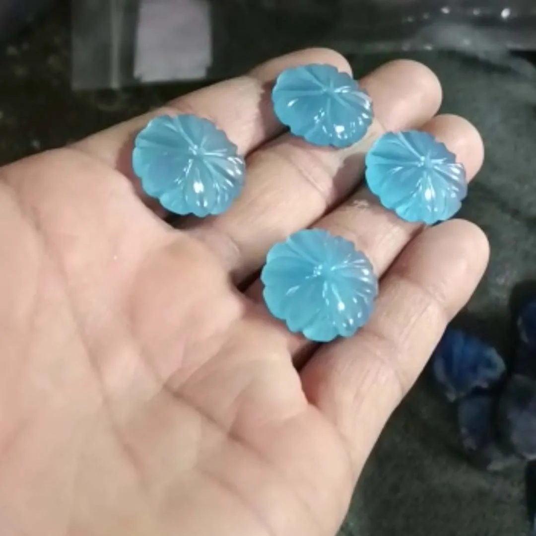 Beautiful Brazilian Amethyst 15mm Flower Carving Gems Nice Looking Smooth Flower Amethyst Stones For Necklace Jewelry