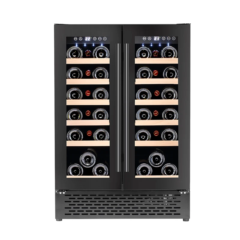 Dual Temperature Wine Cellar Fridge Compressor System LED Light Wine Storage Cabinet Bottle Compressor Wine Refrigerator