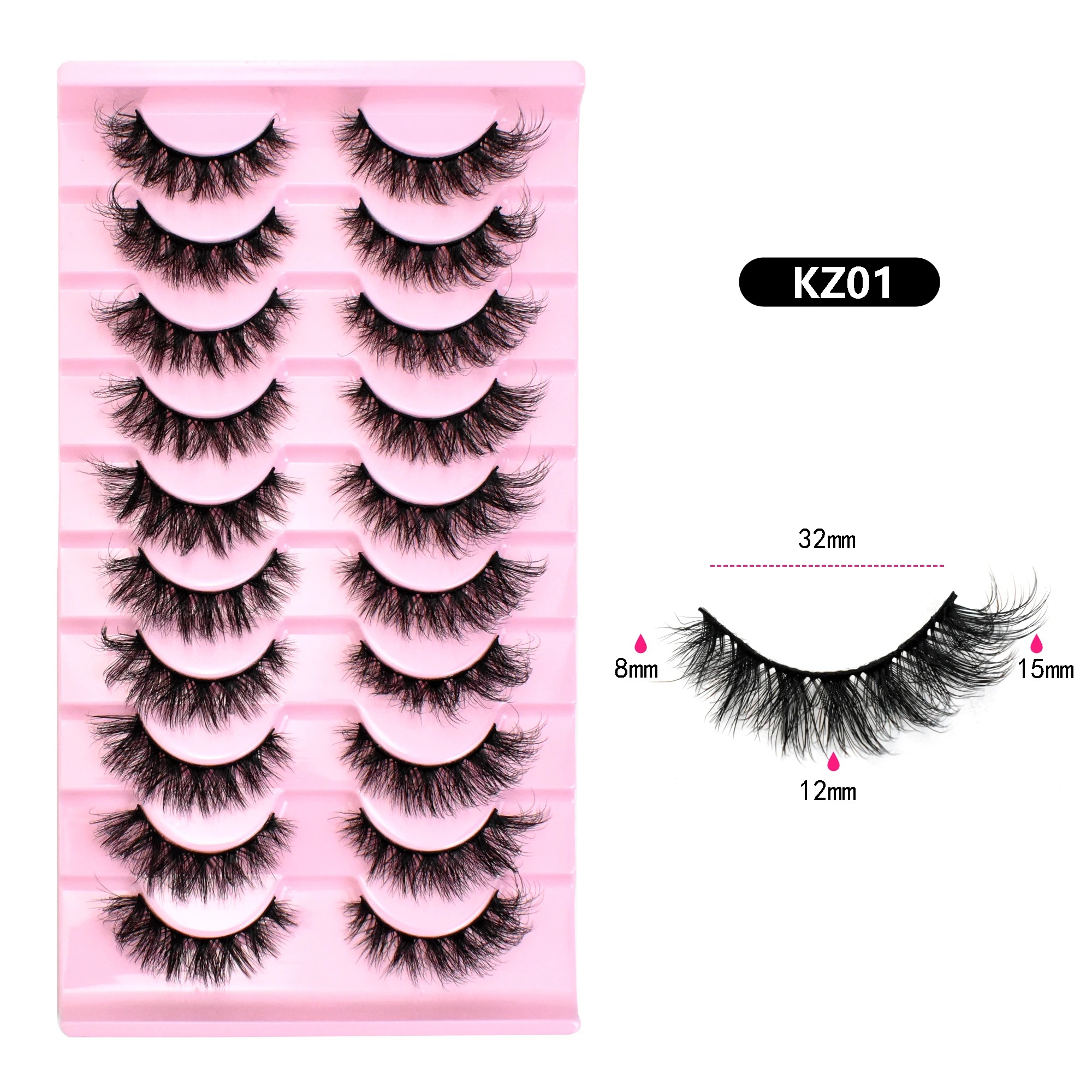 False Eyelashes Russian Strip lash D Curl Wispy Natural Look Faux Mink Lashes Like Eyelash Extension