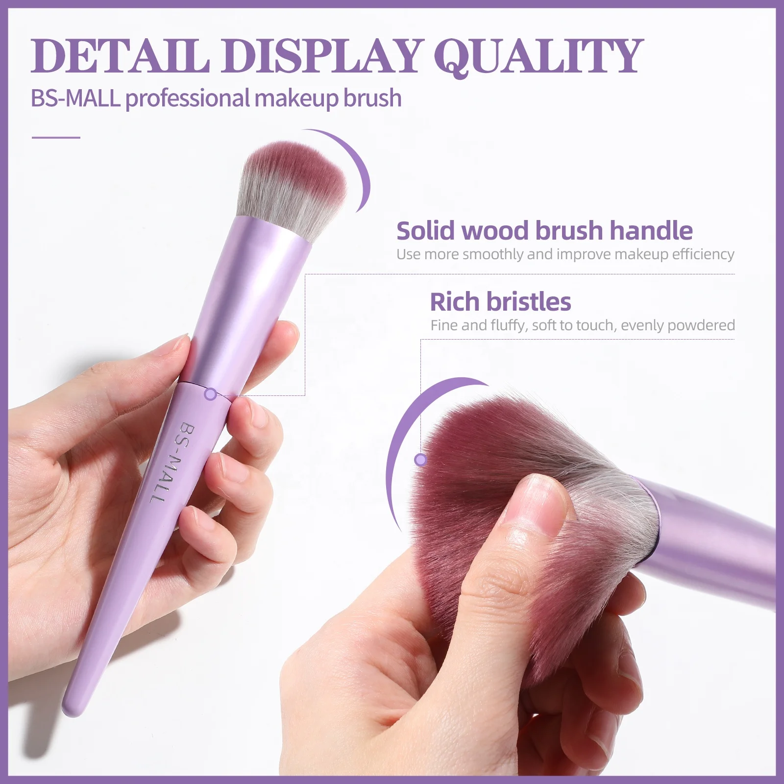 BS-MALL Professional Makeup Tools Kits Crystal Rhinestone Hair Pin Kit Private Label 16 Piece Quality Makeup Brush