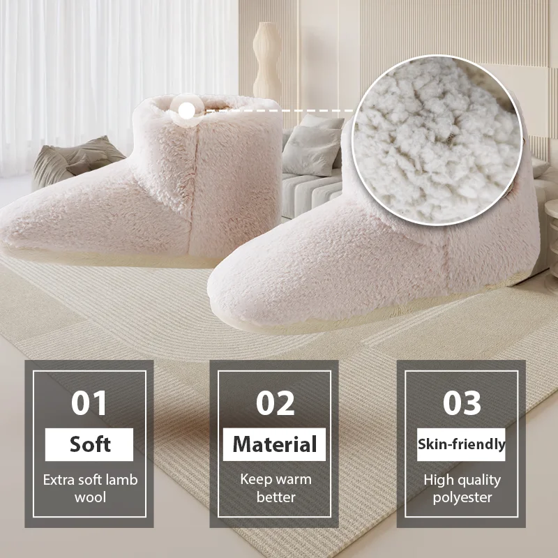 Wholesale Customized Cute Winter Home Japan Electric Smart Heated Slippers Footwarmer Rechargeable Heated Shoes