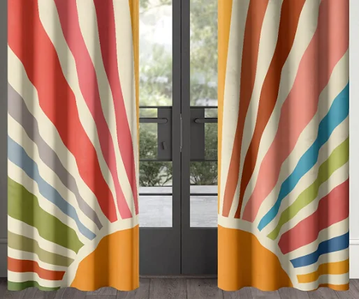 Popular Sunshine Colored Curtains New  Stripe Curtain Retro Curtains For The Living Room Window