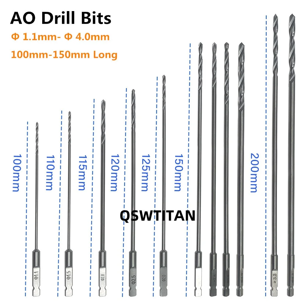 Bone AO Quick Coupling handle and AO drill bits Veterinary Orthopedic Surgical Instrument