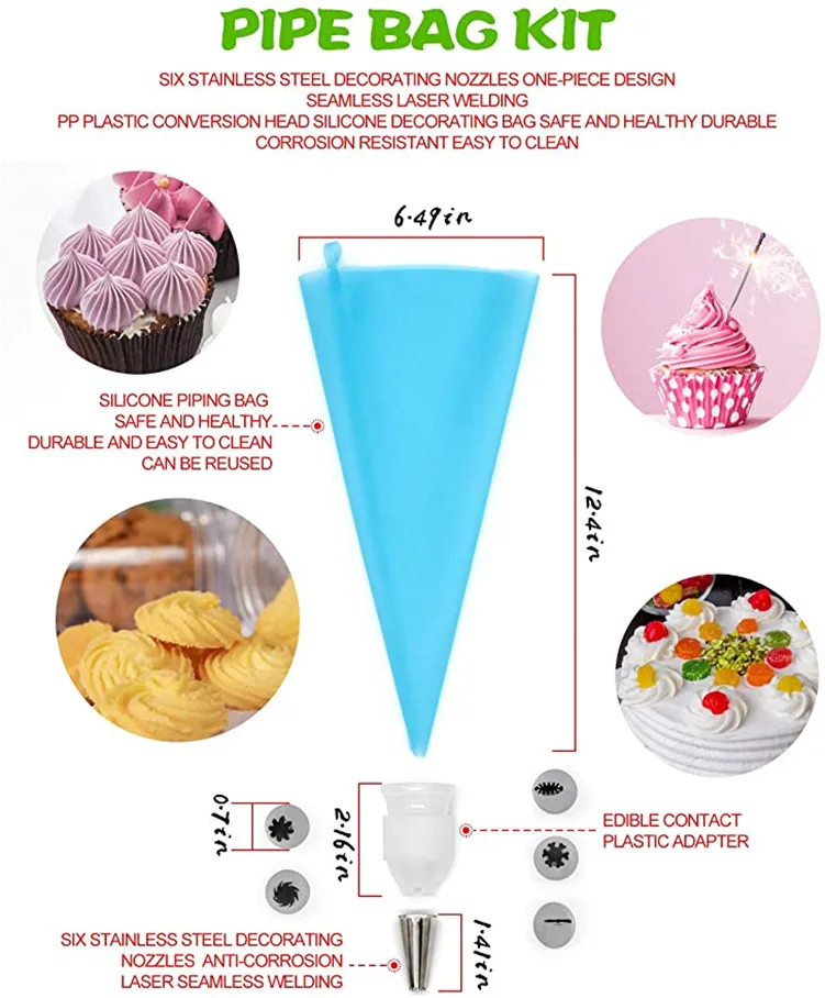 60pcs Cake Decorating Supplies Kit Stainless Steel Cake Tools Tip Set  Russian icing Piping Nozzles Set