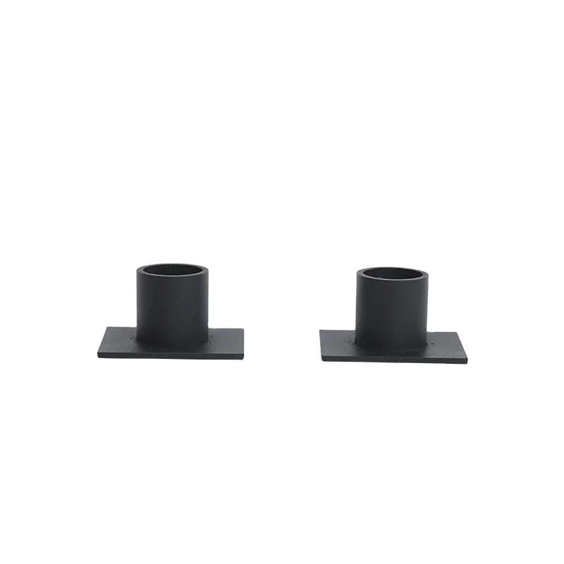 Matte Black Iron Candle Holder For Home Decoration