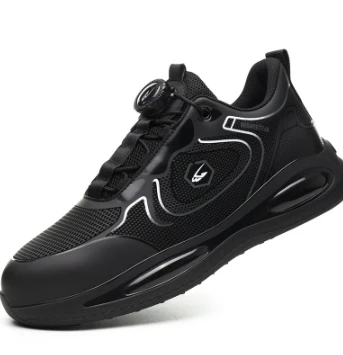 Waterproof button labor men four seasons lightweight anti-smash anti-puncture Steel toed Safety non-slip protective work shoes