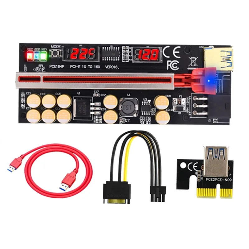 Riser card v018 v016 v014 v013 v012 v011 v010 008s v009s plus Riser Extender PCI Express Adapter USB 3.0 Cable Power