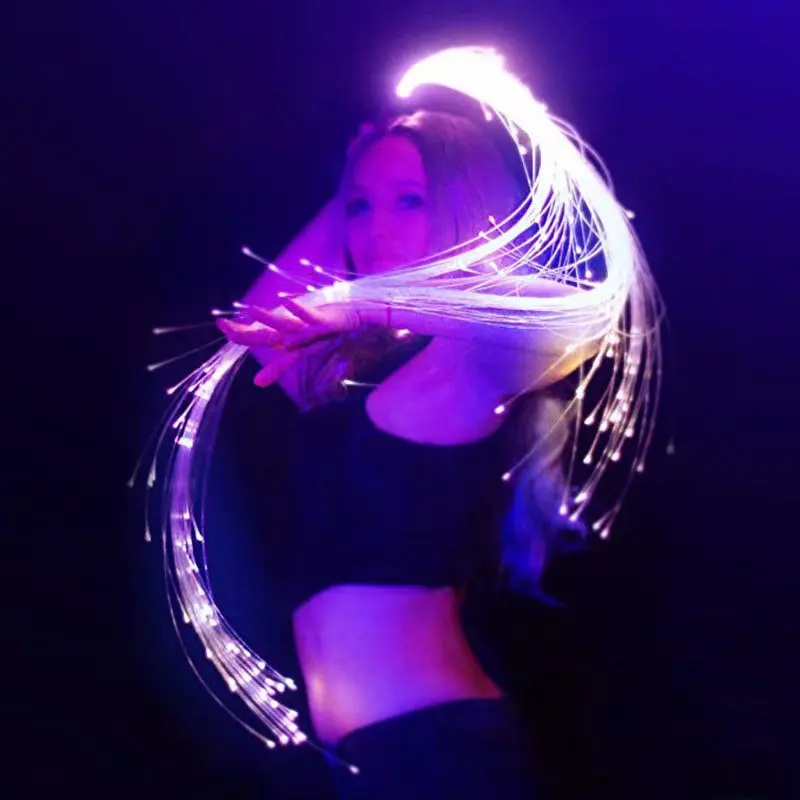 Lightshow Orbital Rave Light Toy Super Bright Up Battery Powered Whips for Show Performance Party LED Fiber Optic