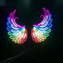 Custom LED Neon Sign Light Flex Neon Wing Angle HandMade Beer Bar Shop Logo Pub Store Club Nightclub 18X14inch