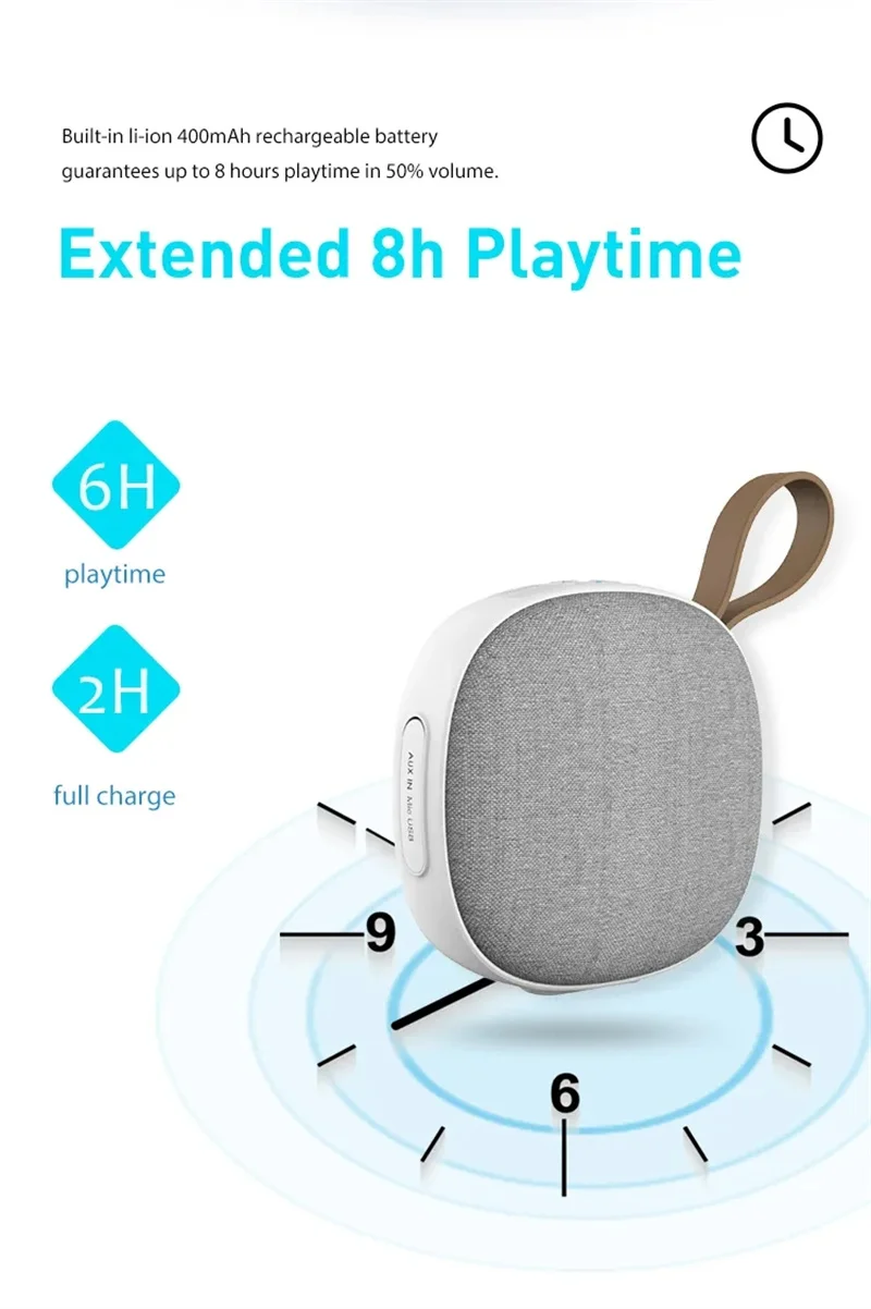 Creative Wireless Bluetooth Portable Fabric Wear-resistant Waterproof and Dustproof Mini Subwoofer Magnetic Suction Speaker