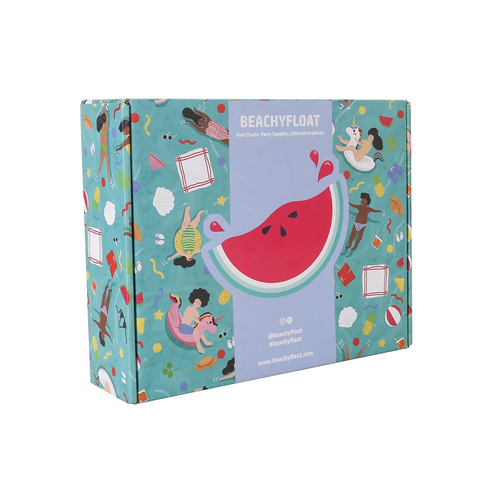 Custom logo printed flat pack folding die cut gift box