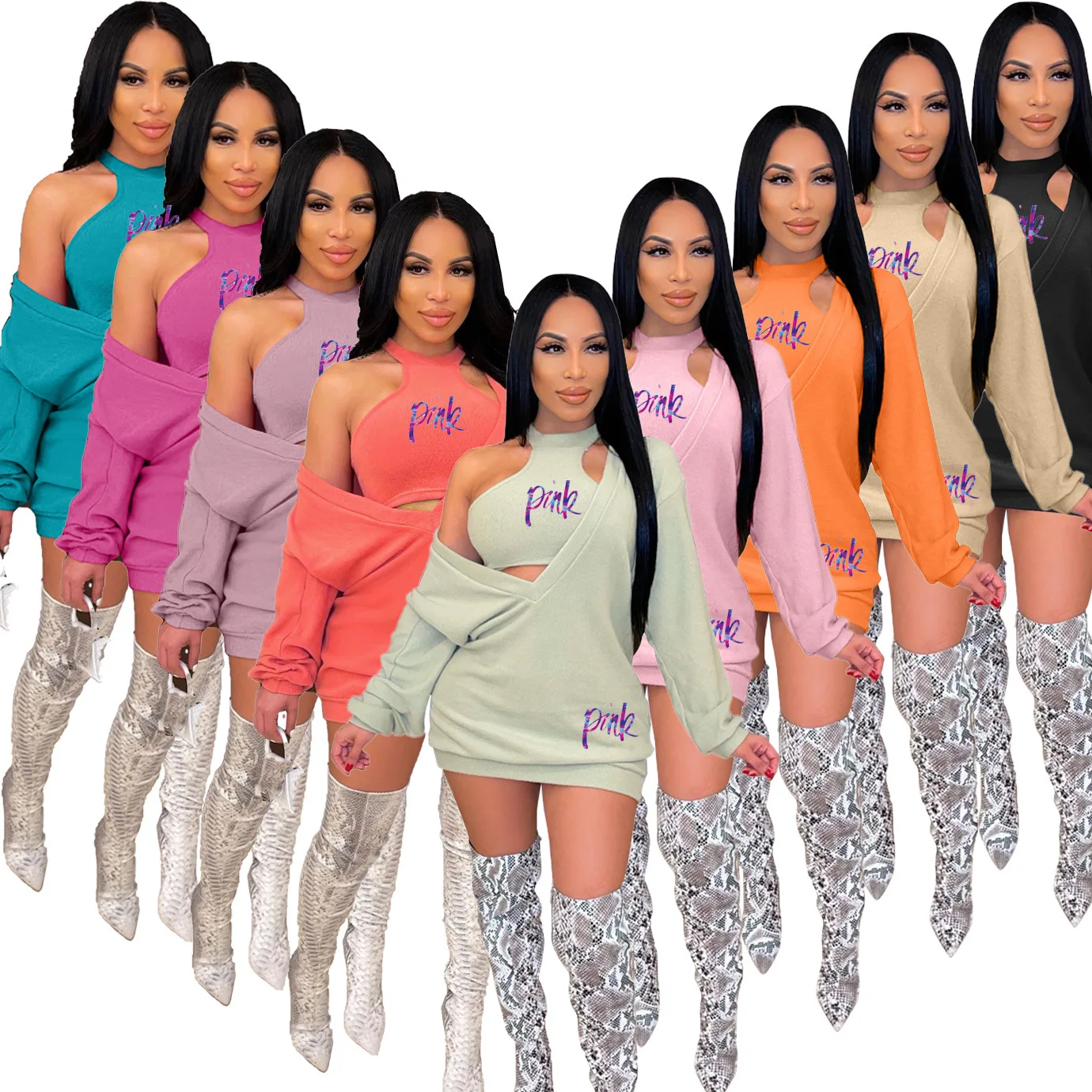 Wholesale outfits two-piece tracksuits set spring 2022 women s clothing womens clothes clothing shorts 2 piece set women