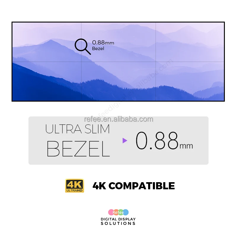Refee Android Network Full Hd 55 inch 2x3 3x3 Display Video Wall Controller 4k Panel Video Wall Price Lcd Advertising Screen