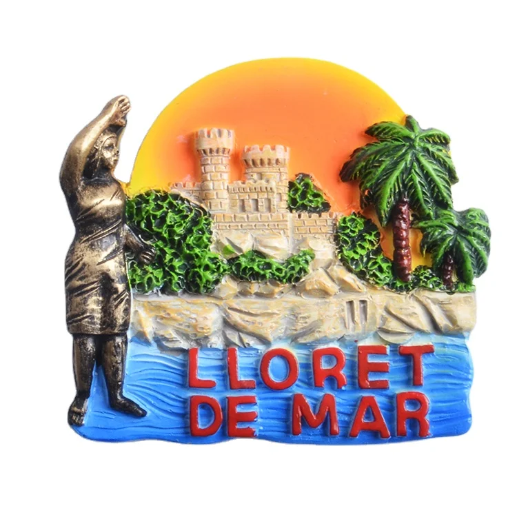Индивидуальный оптовый холодильник для Lloret De Mar, туристические сувениры, магнит на холодильник из смолы