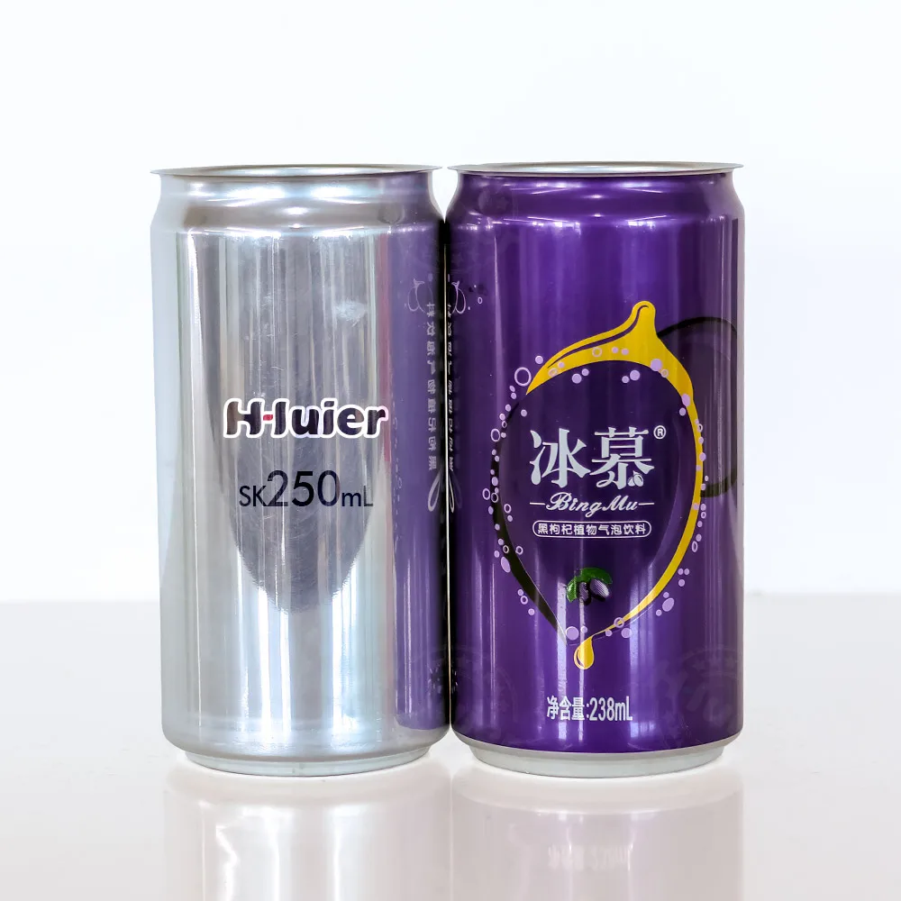 manufactures custom 250ml 330ml 12oz 1 liter slim empty black printed round aluminum cans for food beverage soda canning