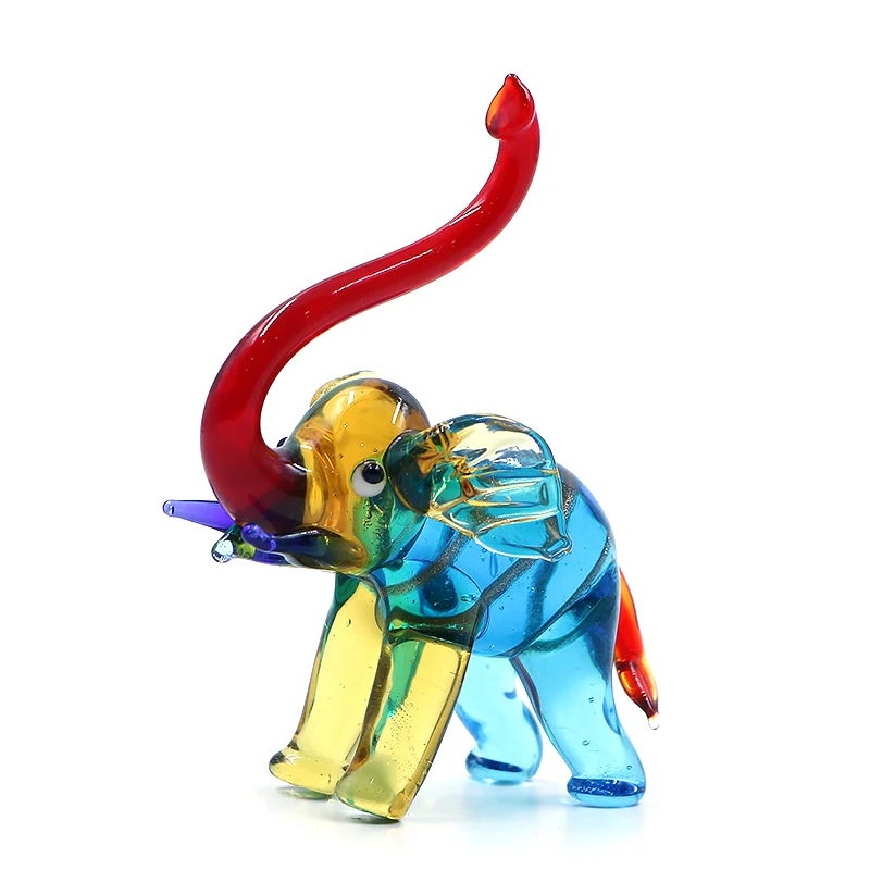 Multicolor Collection Drunk Glass  Large Blue Elephant Statue Decoration Pictures Sculpture