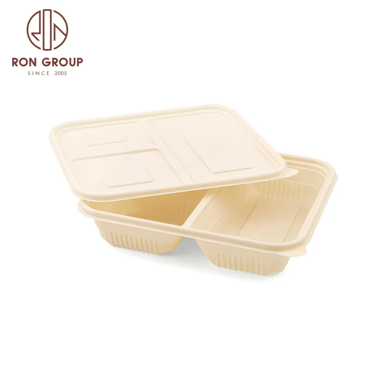 Biodegradable Eco Friendly Food Grade 3 Compartment Custom Logo Meal Corn Starch Containers packaging Disposable Lunch Box